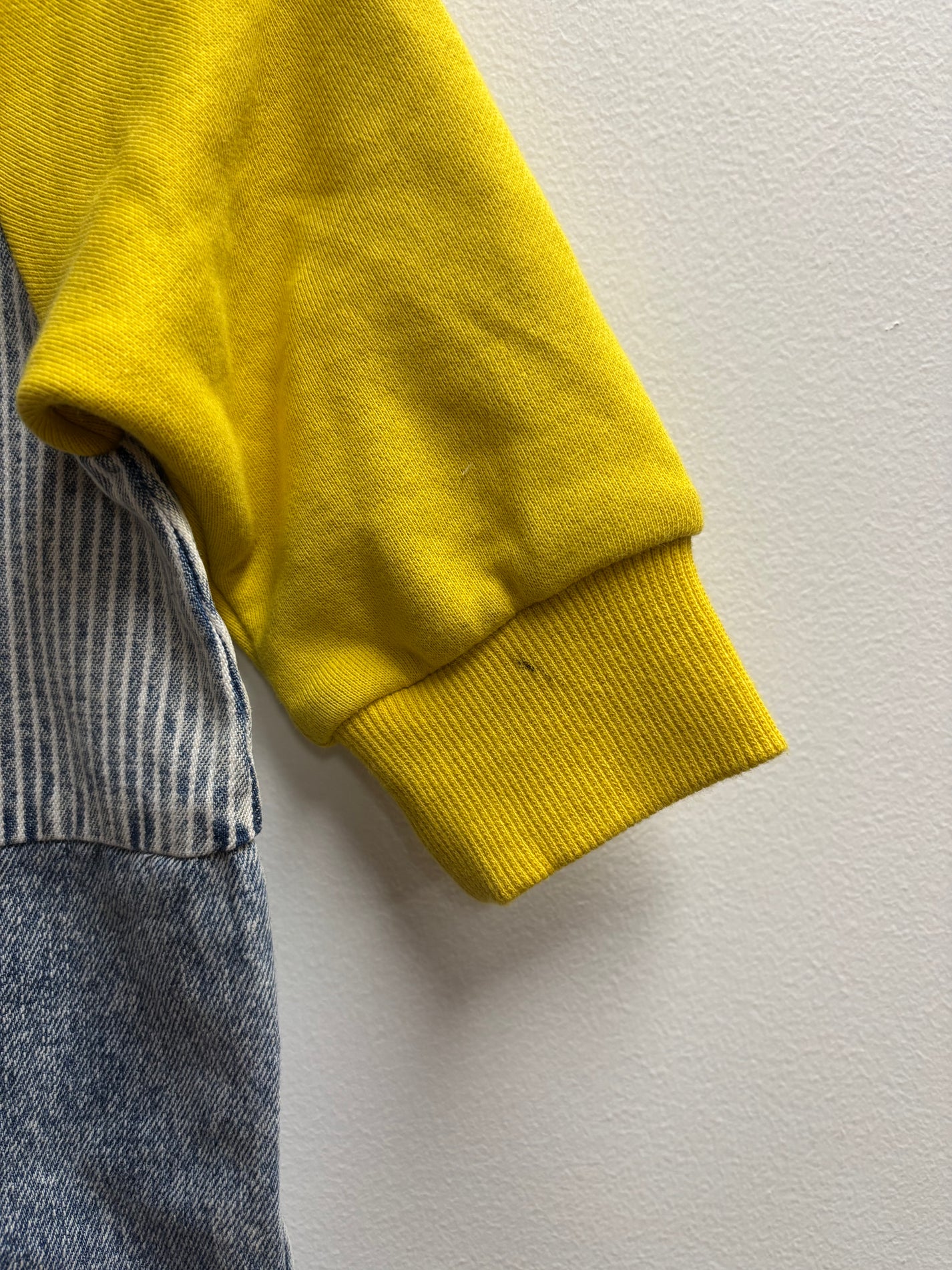 STRIPE YELLOW ROMPER (MARKED) - 6-12M