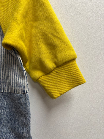 STRIPE YELLOW ROMPER (MARKED) - 6-12M