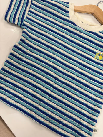 WAFFLE TEE BLUE (MARKED) - 4Y