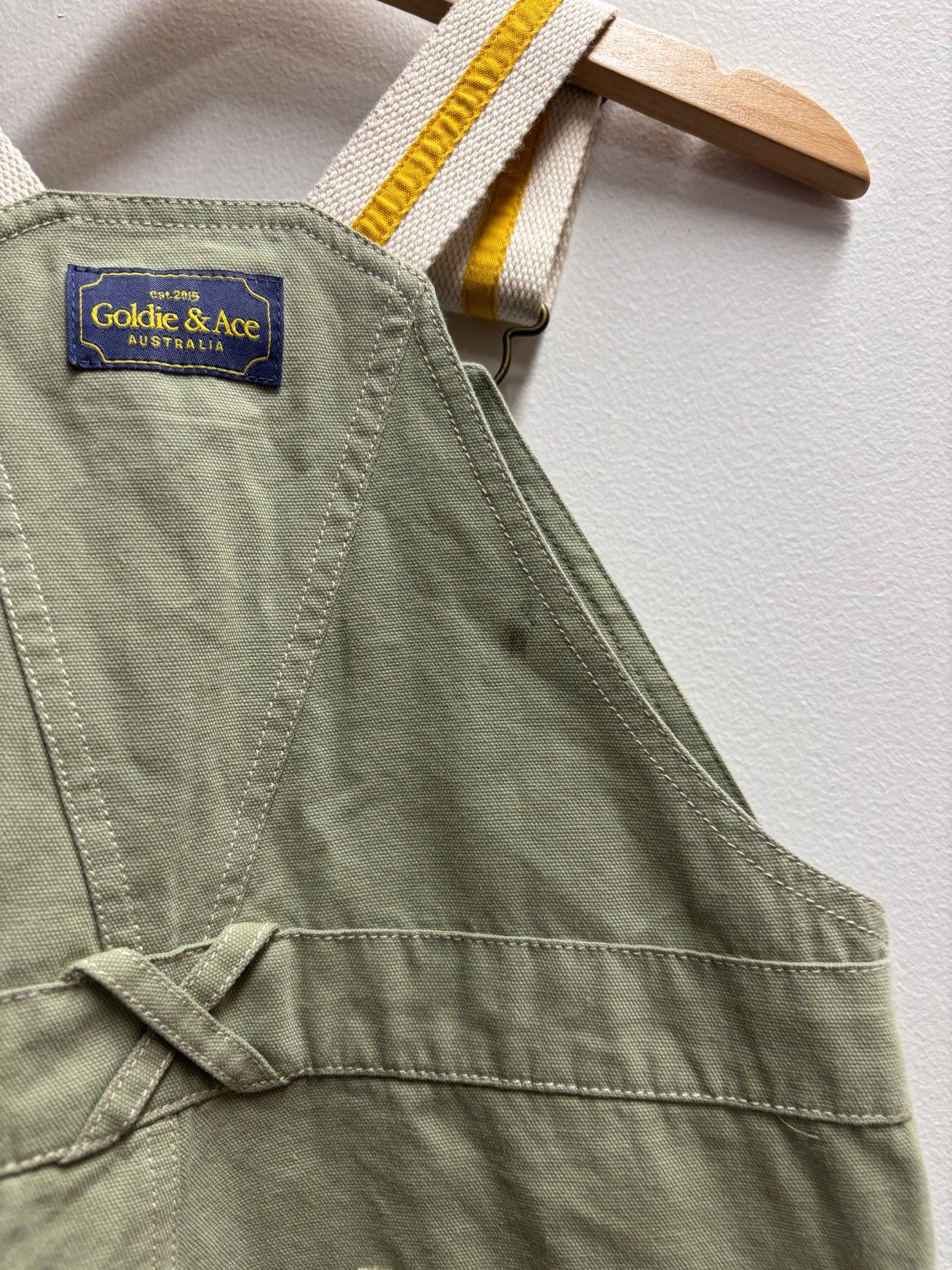 AUSTIN KHAKI OVERALLS (MARK ON BACK) - 4Y