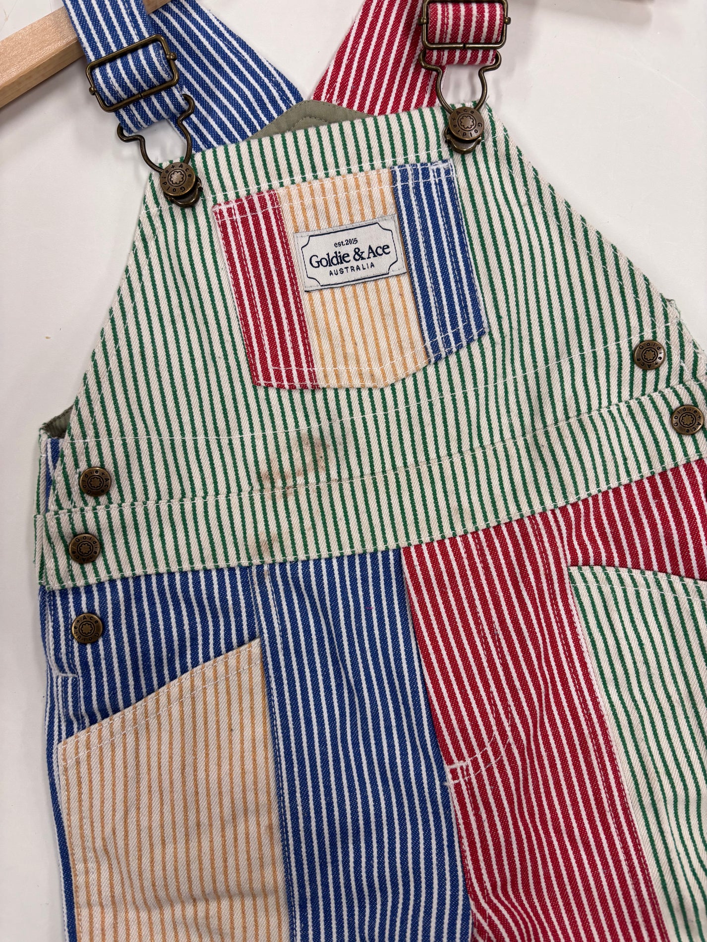 STRIPE BLAKE OVERALLS (MARKED) - 6-12M
