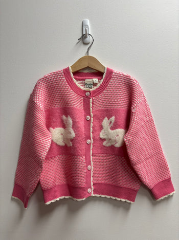 BUNNY KNIT CARDIGAN (HOLE IN SEAM) - 5Y