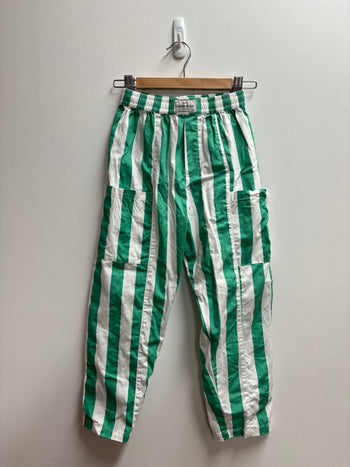 GREEN/WHITE STRIPE PANT (MARKED) - 6Y