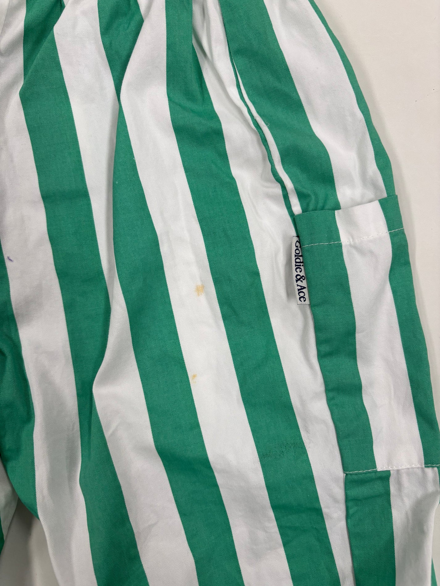 GREEN/WHITE STRIPE PANT (MARKED) - 4Y