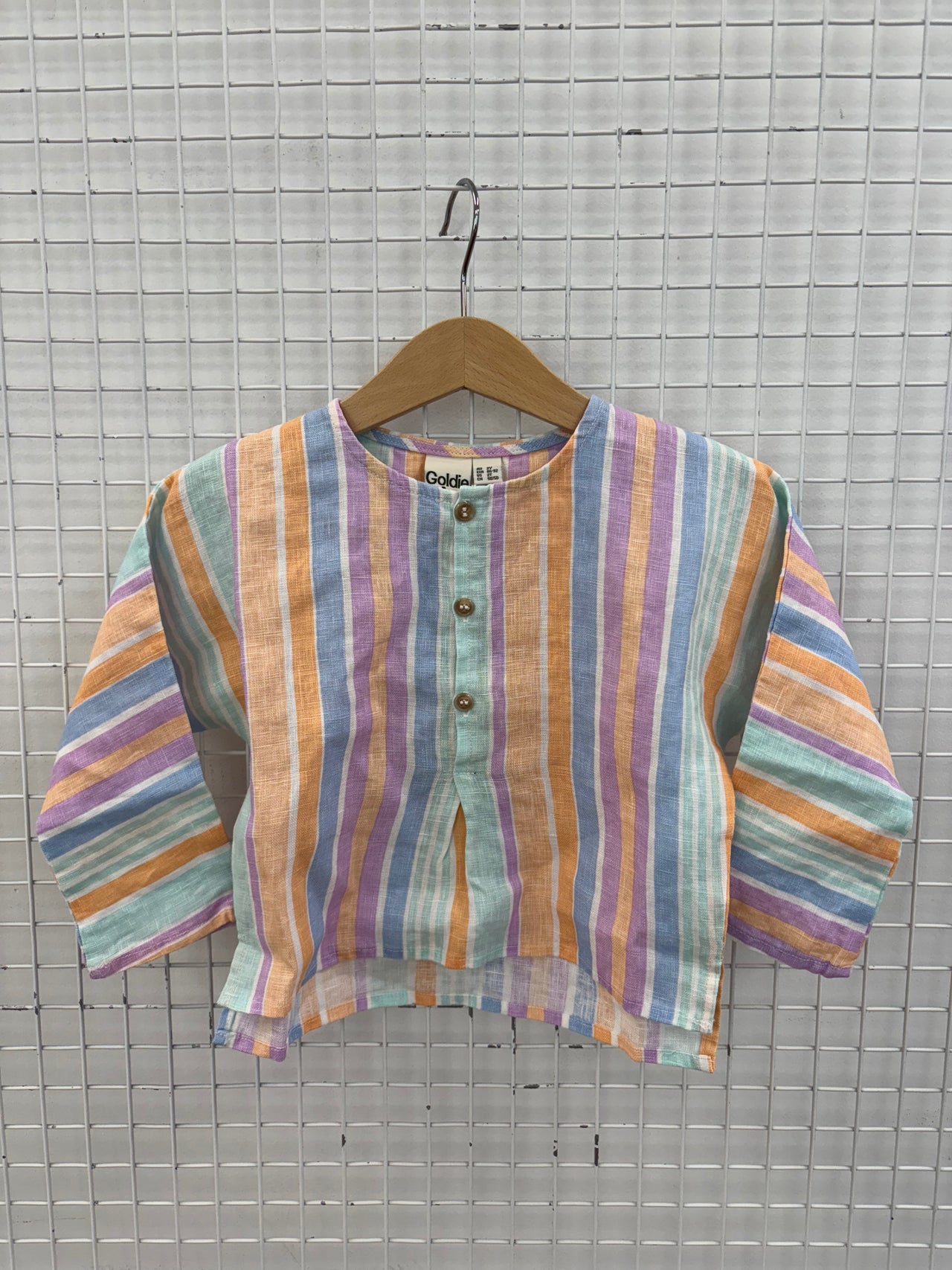 KYA LINEN SHIRT - PASTEL STRIPE