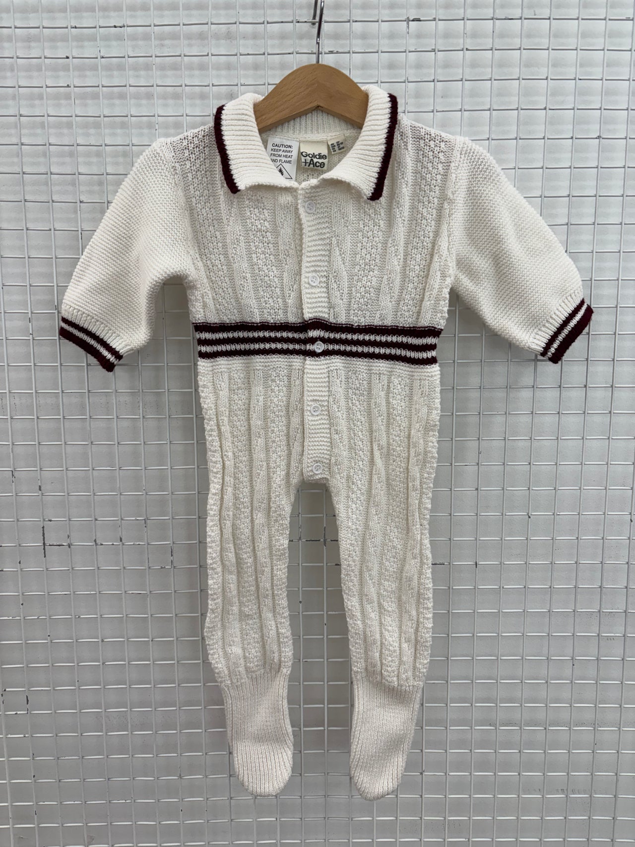 KNIT ROMPER IVORY - 2Y