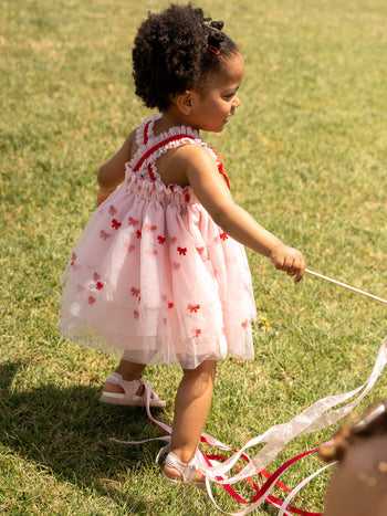 Babydoll Tulle Bow Dress & Scrunchie