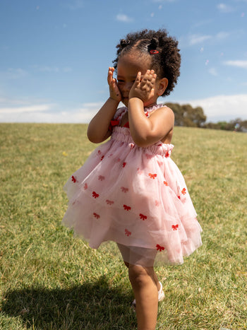 Babydoll Tulle Bow Dress & Scrunchie