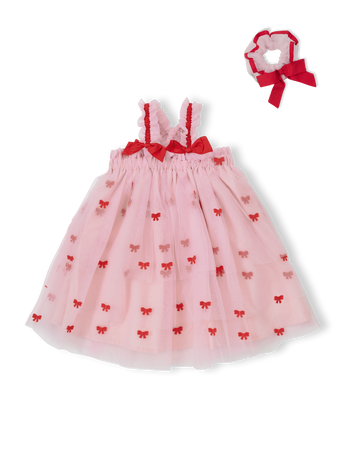 Babydoll Tulle Bow Dress & Scrunchie