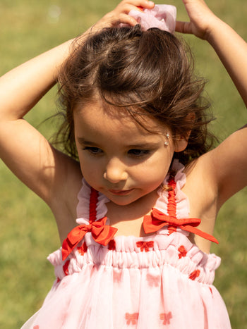Babydoll Tulle Bow Dress & Scrunchie