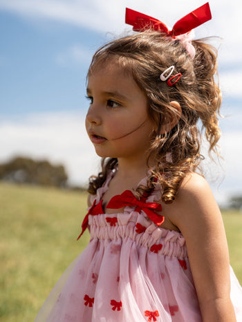 Babydoll Tulle Bow Dress & Scrunchie