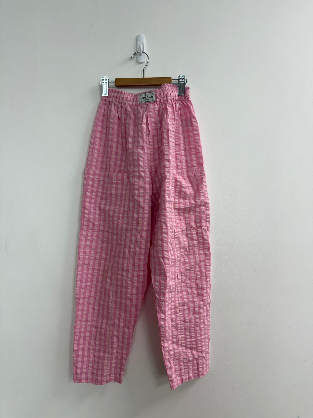 PINK GINGHAM PANTS (MARKED) - 8Y