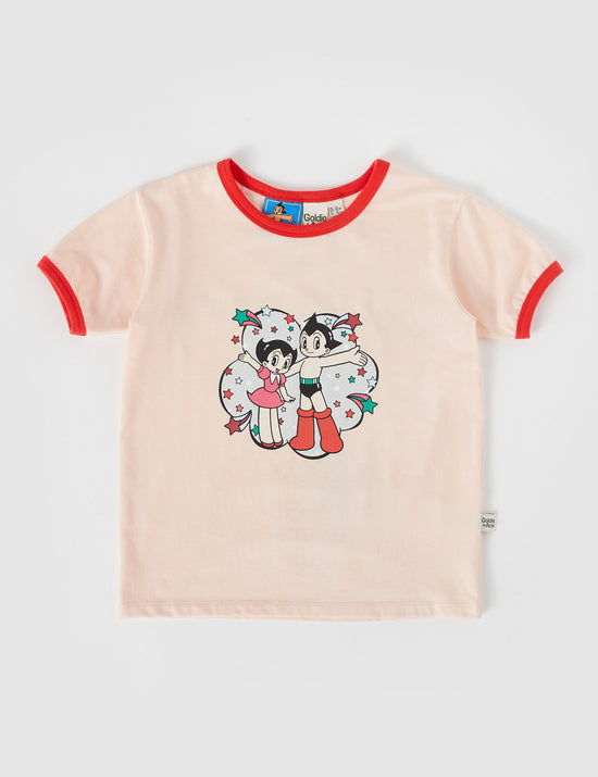 Astro Boy Onwards & Upwards Vintage Print T-Shirt Peach Red