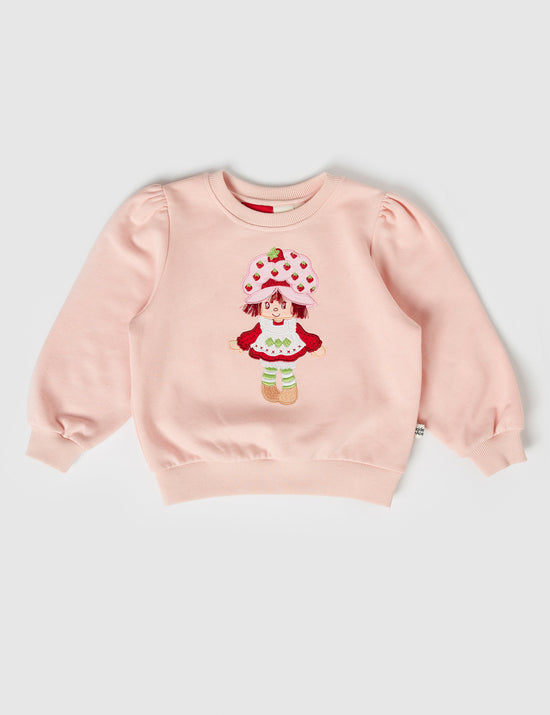 Strawberry Shortcake Cutie Pie Applique Terry Sweater Pink