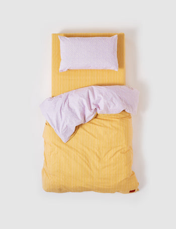 Daffodil Stripe Vintage Washed Cotton Pillowcase