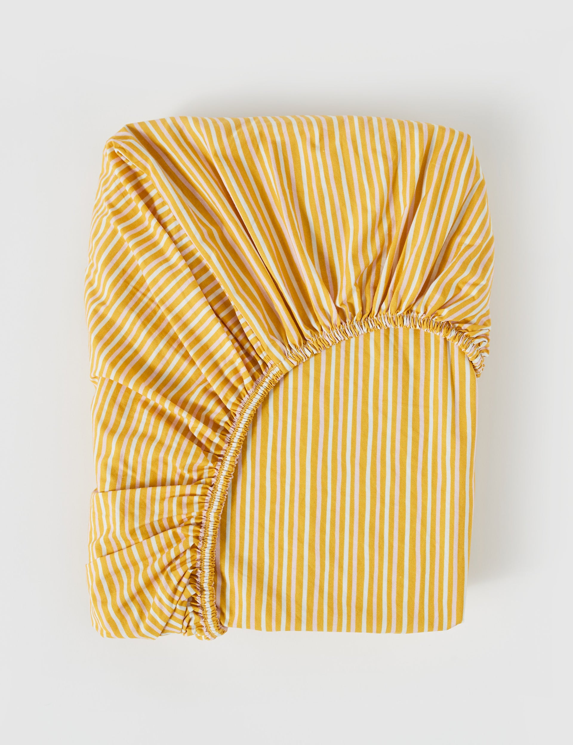 Daffodil Stripe Vintage Washed Cotton Fitted Sheet