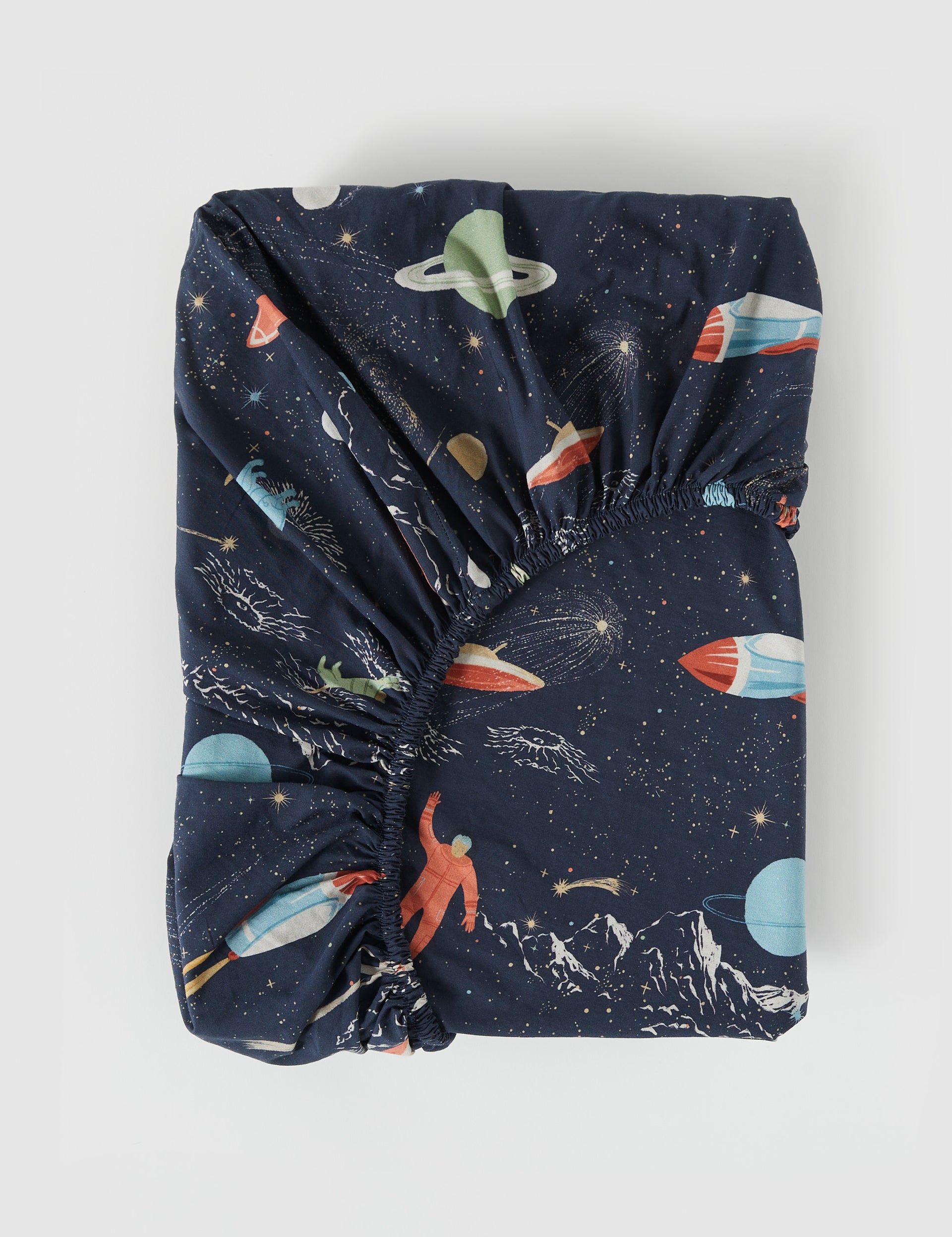 Outer Space Vintage Washed Cotton Fitted Sheet