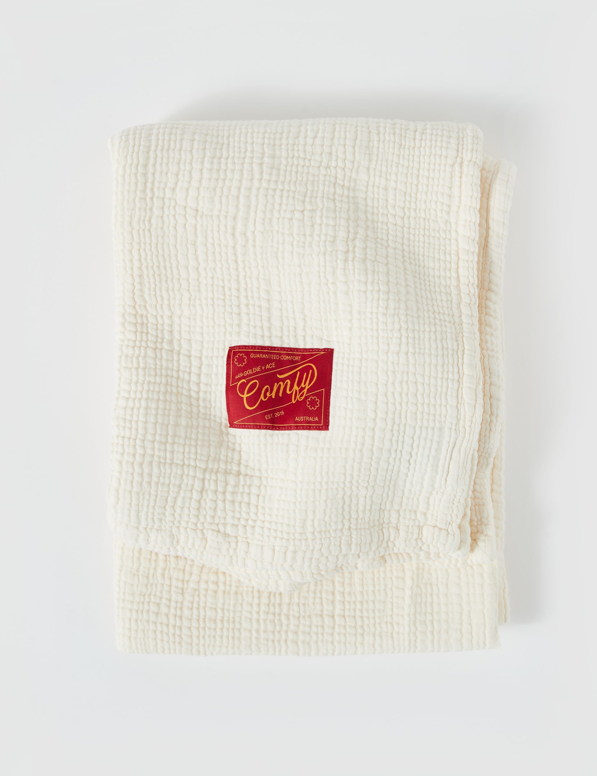 Goldie Vintage Washed Cotton Muslin Blanket Antique White