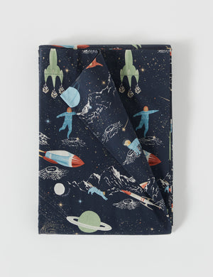 Outer Space Vintage Washed Cotton Flat Sheet