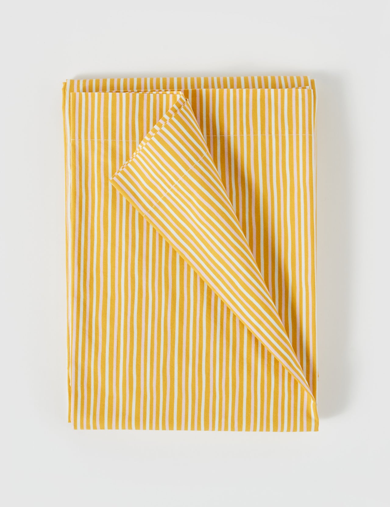 Daffodil Stripe Vintage Washed Cotton Flat Sheet