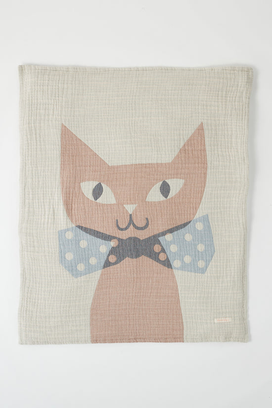 Goldie and Ace X Anna Kövecses Playful Cat Woven Bedspread Blanket