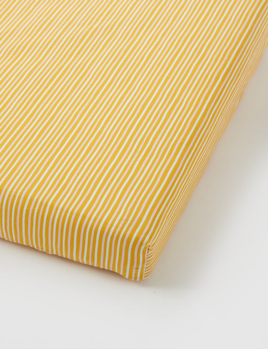 Daffodil Stripe Vintage Washed Cotton Fitted Sheet