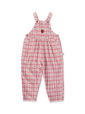 Goldie Vintage Overalls Very Berry Gingham Pink