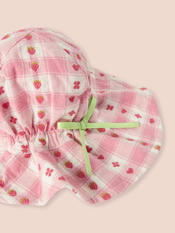 Very Berry Gingham Sun Hat Pink