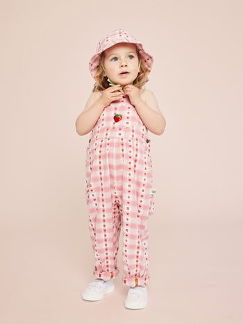 Very Berry Gingham Sun Hat Pink