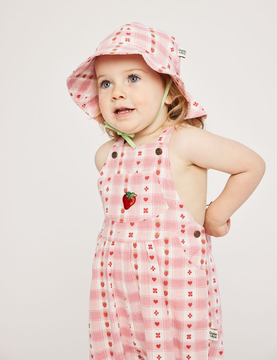 Very Berry Gingham Sun Hat Pink