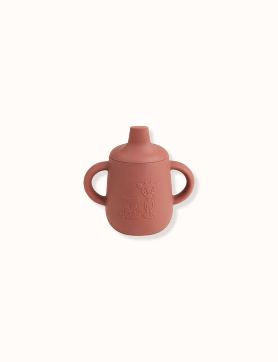 Aiko Silicone Cup with Sippy Lid - Mahogany
