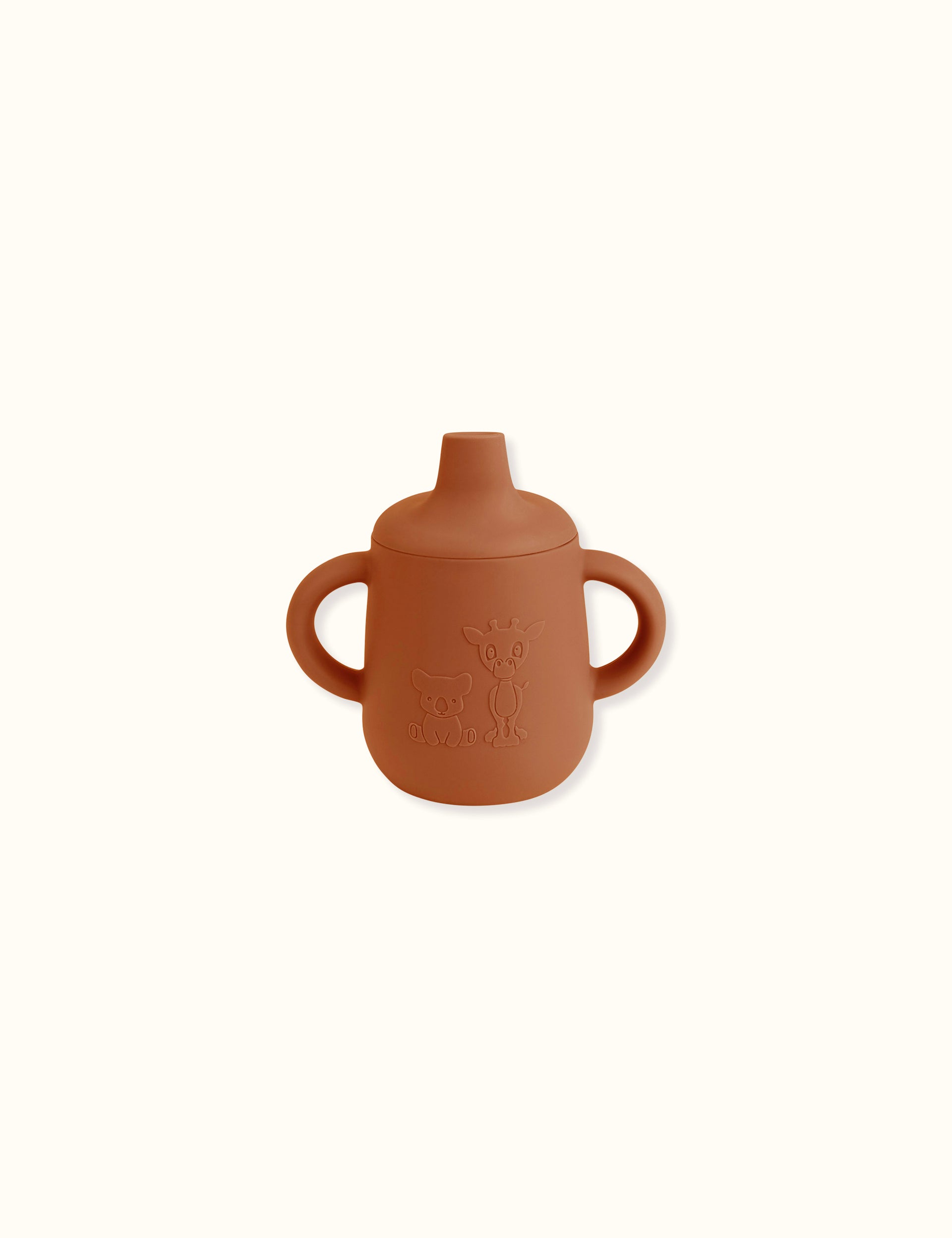Aiko Silicone Cup with Sippy Lid - Caramel Cafe