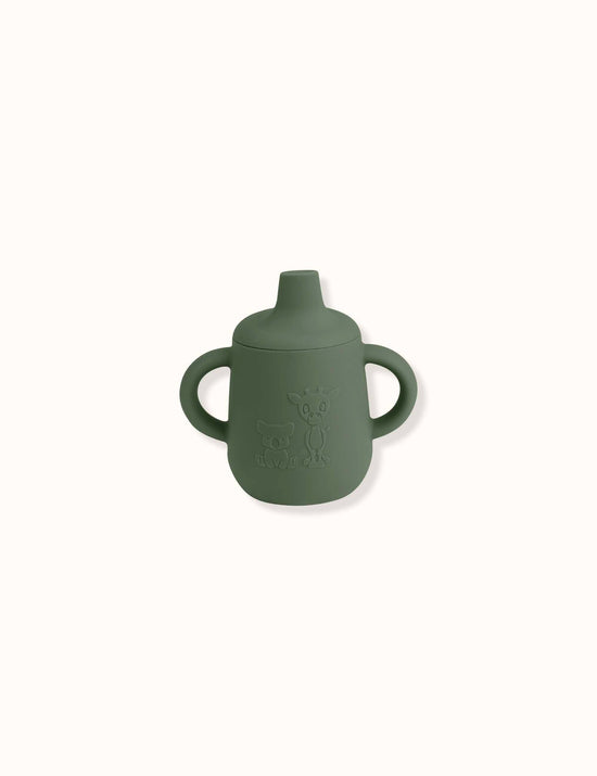 Aiko Silicone Cup with Sippy Lid - Dusty Green