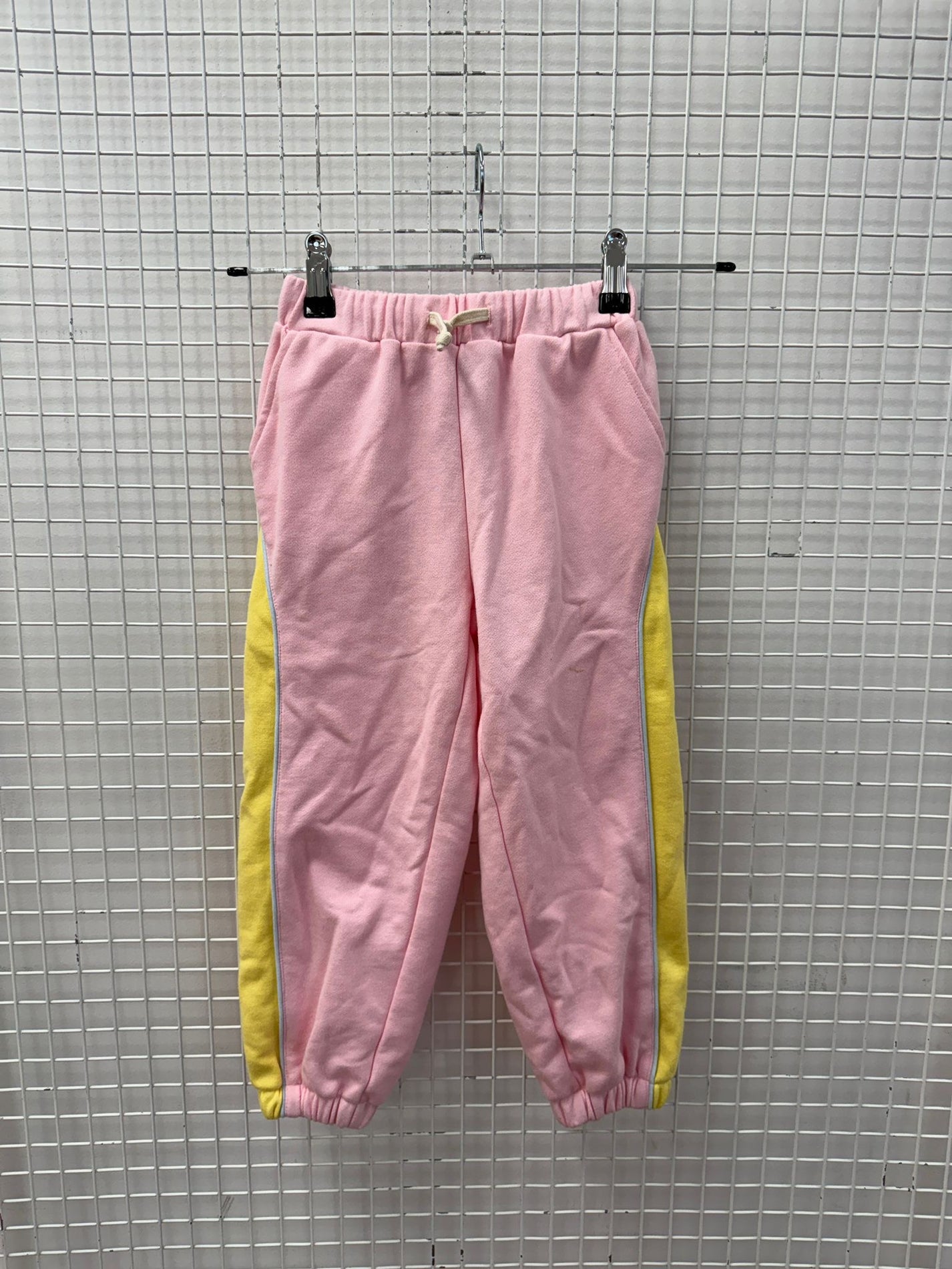 SWEATPANTS PINK/YELLOW 4Y (MARK ON FRONT)