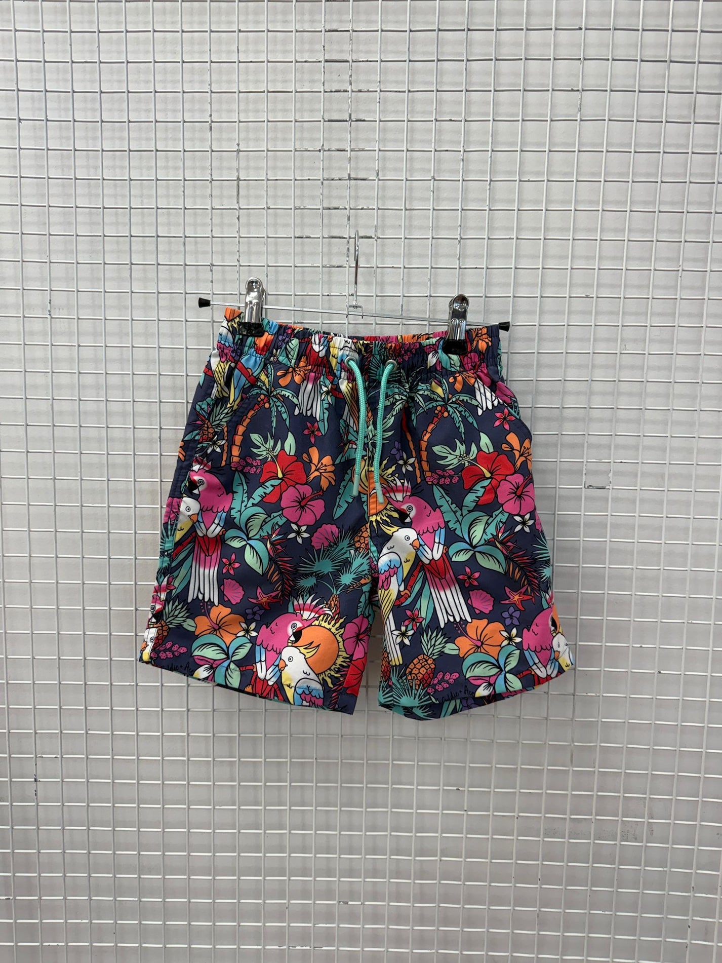 DARK FLORAL BOARD SHORTS - 6Y