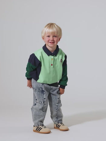 Panelled Relaxed Rugby Sweat Top