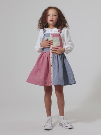 Patchwork Stripe Heidi Pinafore Dress