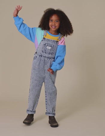 Austin Vintage Washed Denim Overalls Light Denim