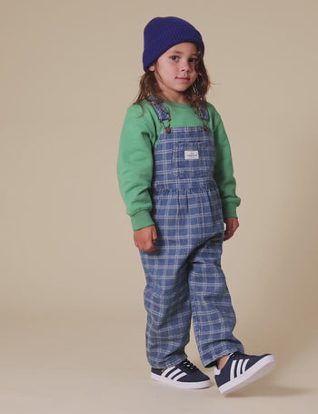 Austin Denim Overalls Blue Check