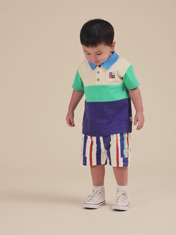 Lewis Colour Block Polo Shirt Forest