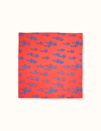 Sharks Reusable Gift Wrap Red