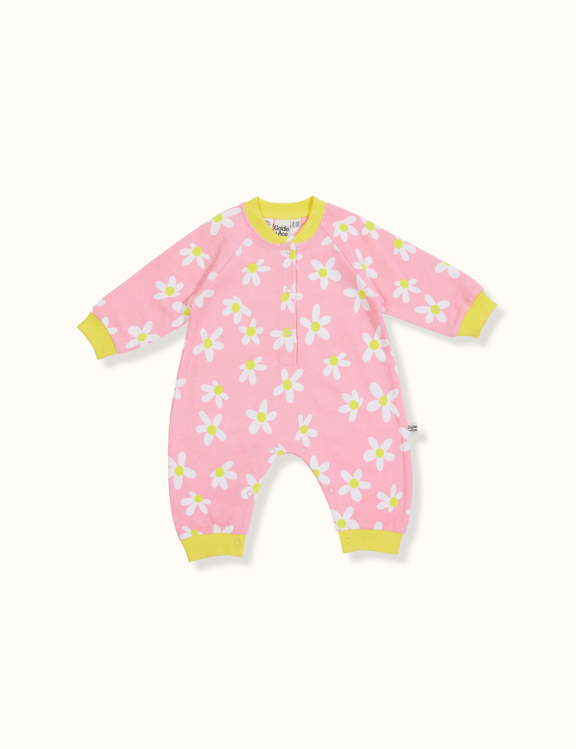 Dahlia Daisy Terry Relaxed Romper Pink