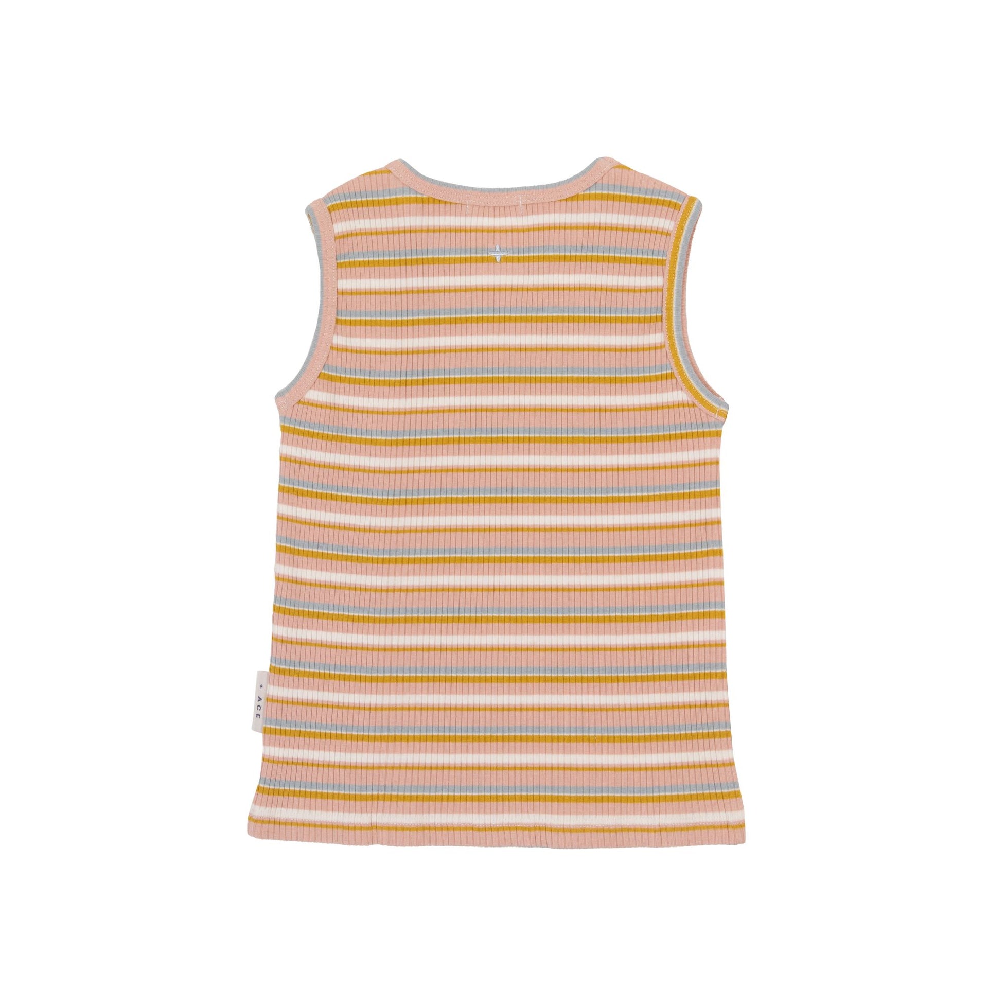 Goldie Ribbed Cotton Singlet Pink/Gold