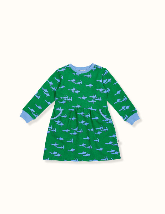 Sharks Gathered Pocket Dress Green