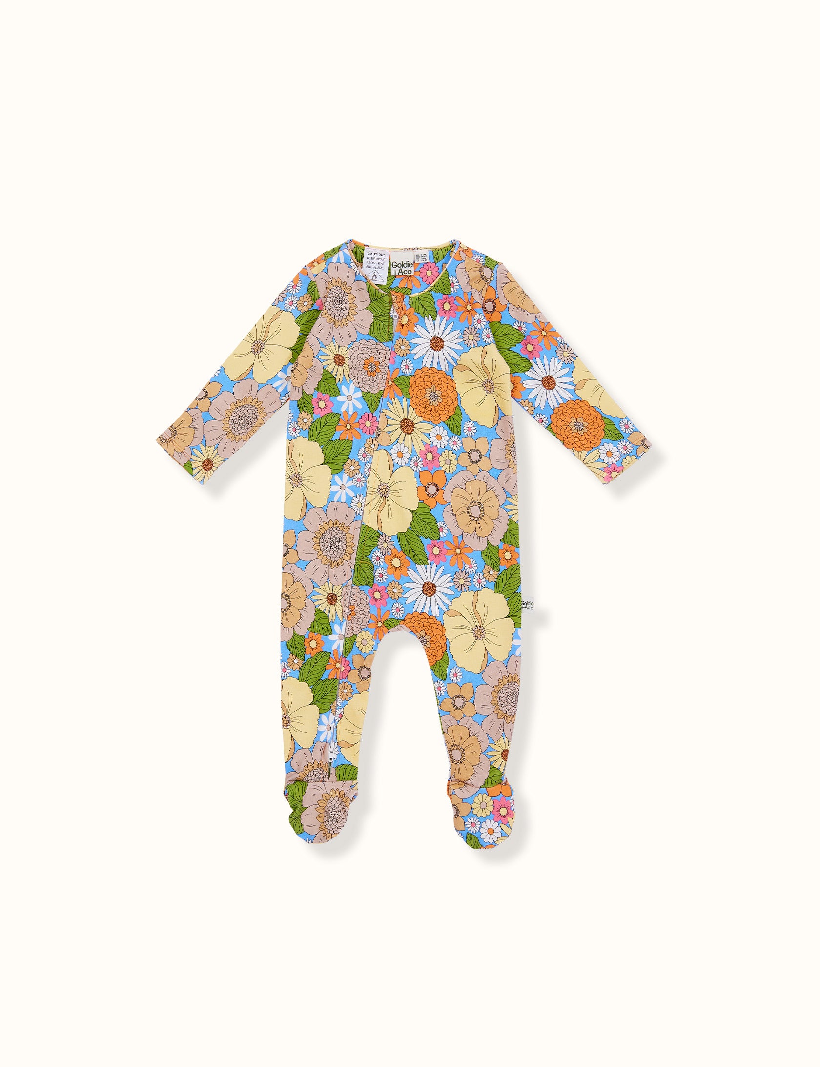 Zoe Floral Print Footed Zipsuit Multi