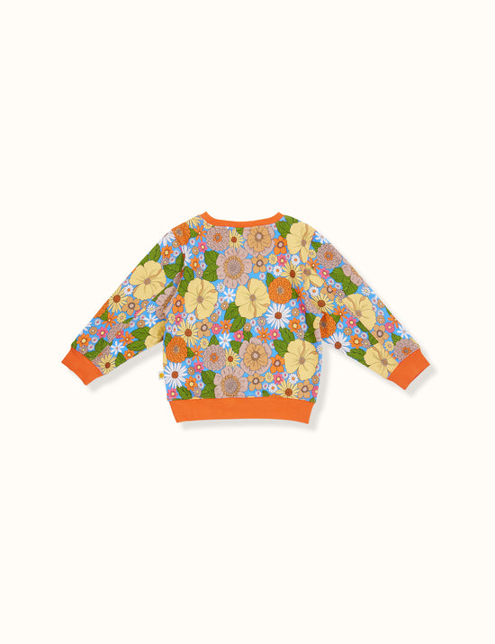 Zoe Floral Terry Relaxed Sweater Multi